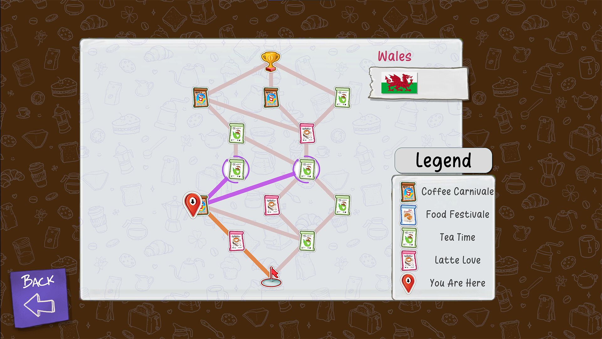 The travel map for Wales, with coffee carnivals, food festivals and tea-time stops.